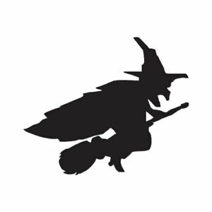 Flying Witch Broomstick Decal Sticker