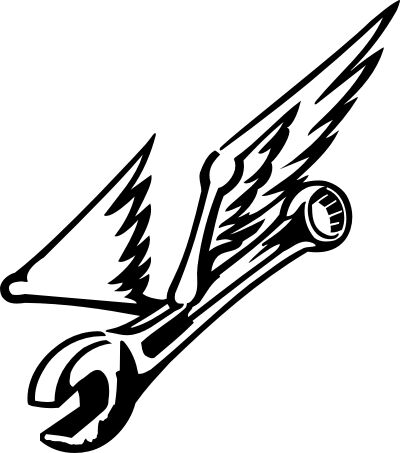 Flying Wrench Vinyl Decal