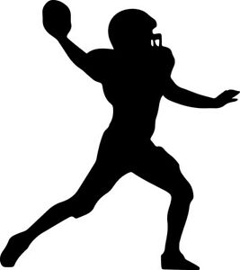 Football Player Decal Window Bumper Sticker Car Decor Quarterback Sports Ball