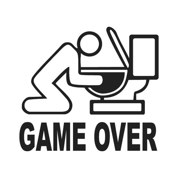 Game Over Custom Cut Vinyl Decal Sticker