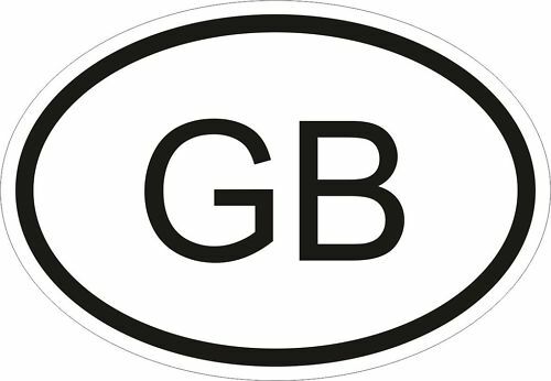 Gb Great Britain Country Code Oval Sticker Bumper Decal