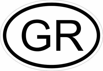 Gr greece country code oval sticker bumper decal car