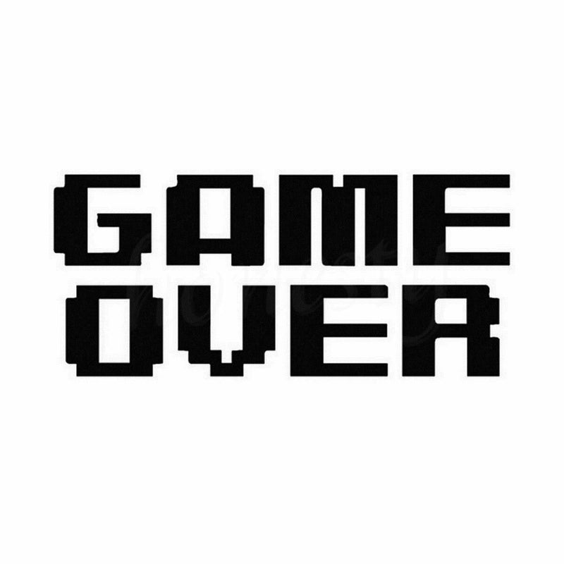 Game Over Die cut Vinyl Decal Gamer Console 8 bit