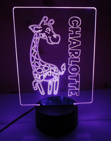 Image of Giraffe LED LAMP Custom Name & Remote Control