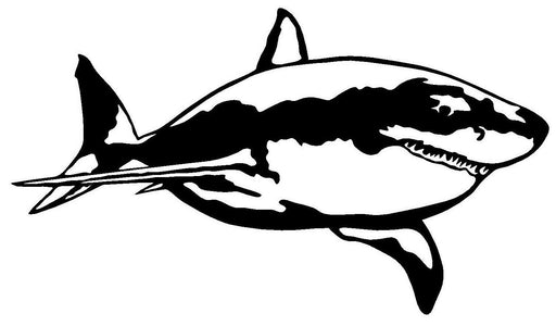 Great White Shark Vinyl Decal Sticker Car Window Wall Bumper Sea Beast Fish Animal