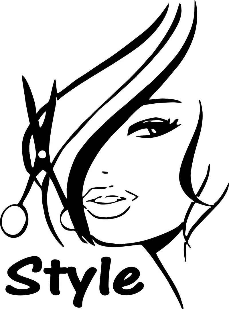 Hair Cut Style Beauty Shop Salon Car Truck Window Laptop Vinyl Decal Sticker