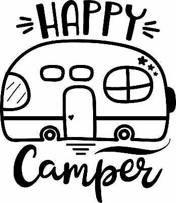 Happy Camper Decal Vinyl Sticker Truck Laptop Car Window