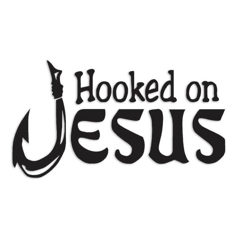 Hooked On Jesus Fishing Decal Sticker