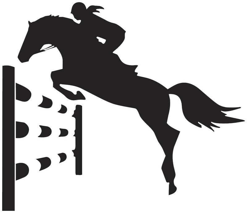 Horse jumping equestrian female vinyl decal sticker