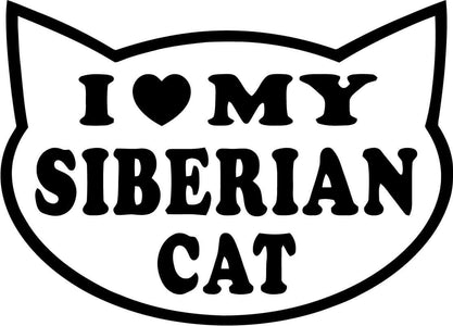 I Heart Siberian Cat Vinyl Car Window Laptop Decal Sticker