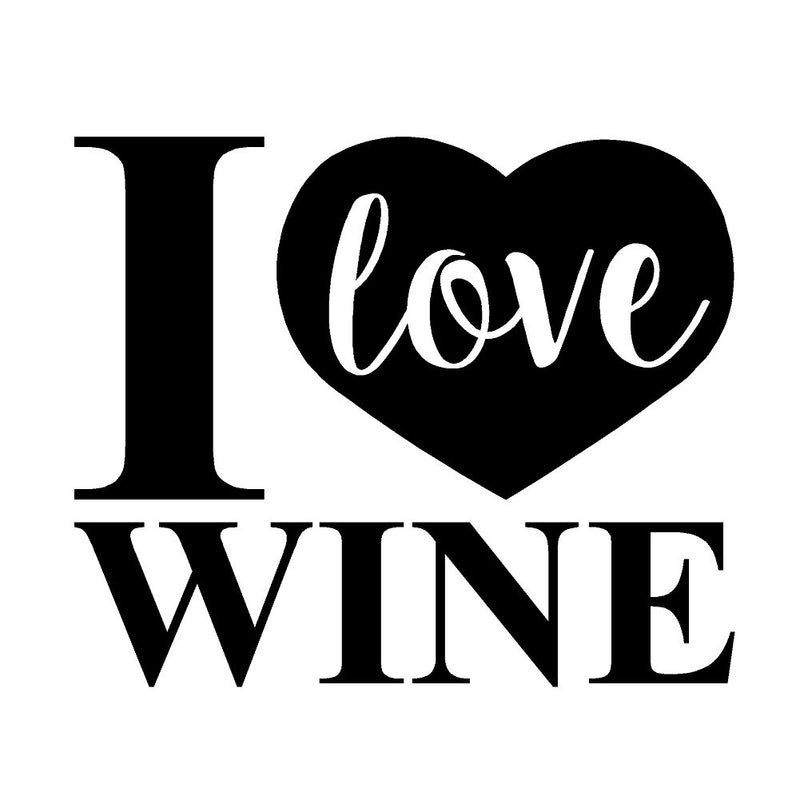 I LOVE WINE Vinyl Decal Window Sticker