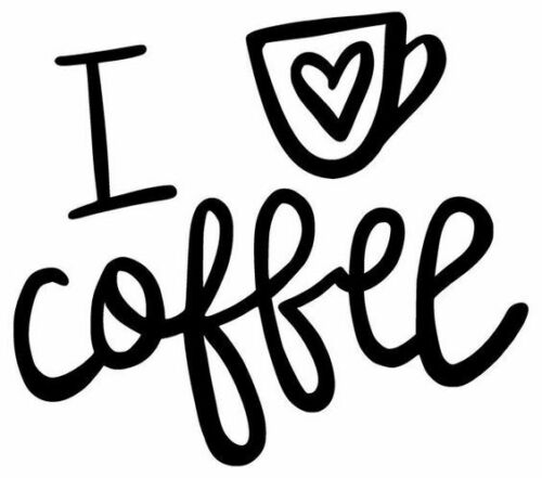 I Love Coffee Decal Cartoon Vinyl Sticker Laptop Car Window