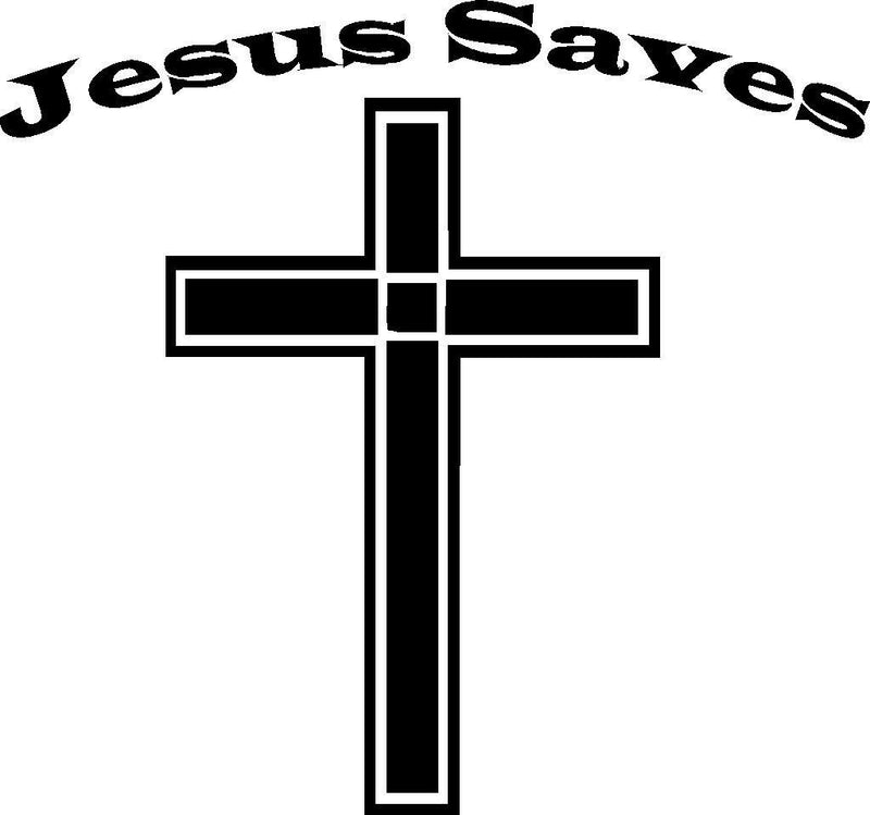 Jesus Saves cross vinyl decal sticker