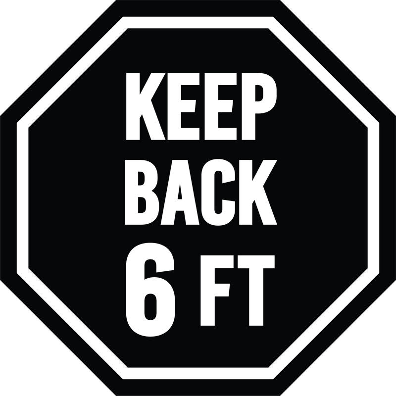 KEEP BACK 6FT Stop Sign Text Symbol Vinyl Decal Sticker