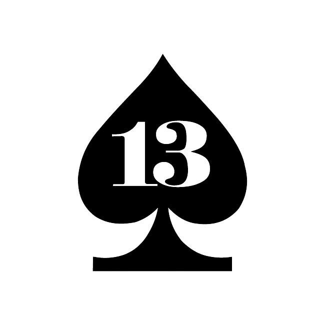 Lucky 13 Spade Custom Cut Vinyl Decal Sticker