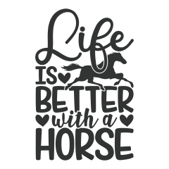 Life Is Better With A Horse Horse Text Heart Lover Equestrian Animal Vinyl Decal Sticker