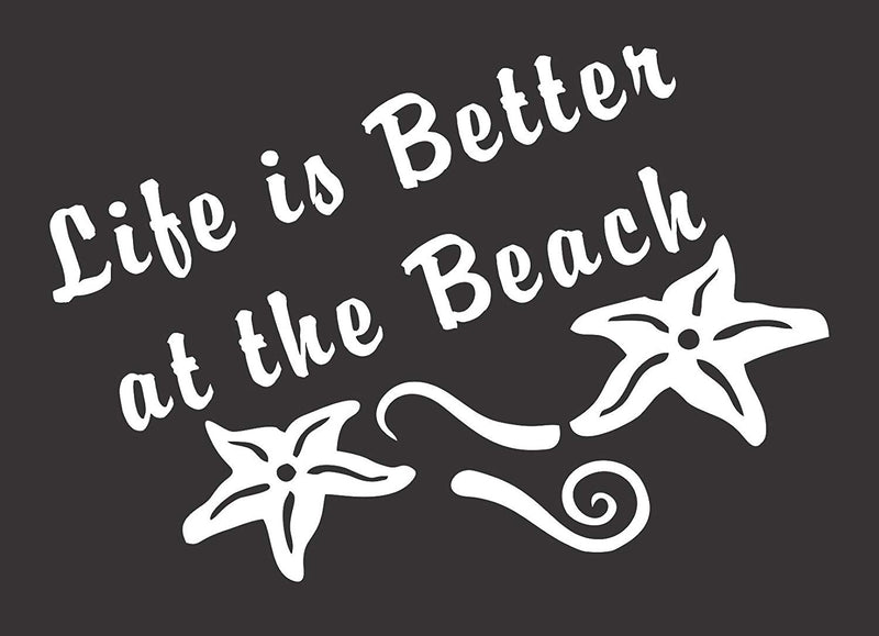 Life is Better at The Beach with Shell Die Cut Vinyl Window Decal Sticker for Car Truck