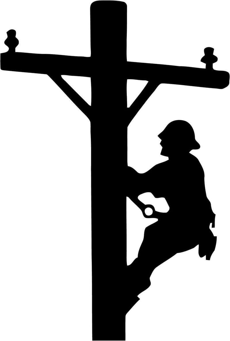 Lineman cable electric worker Vinyl Car Window Laptop Decal Sticker