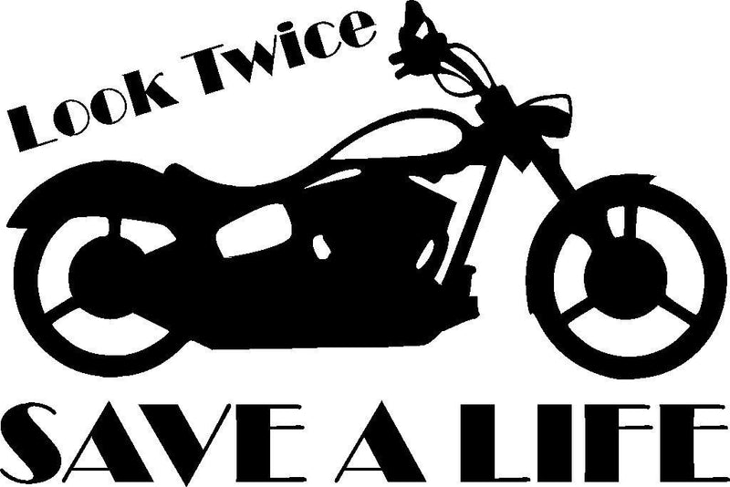 Look Twice Save a Life Motorcycle vinyl decal sticker
