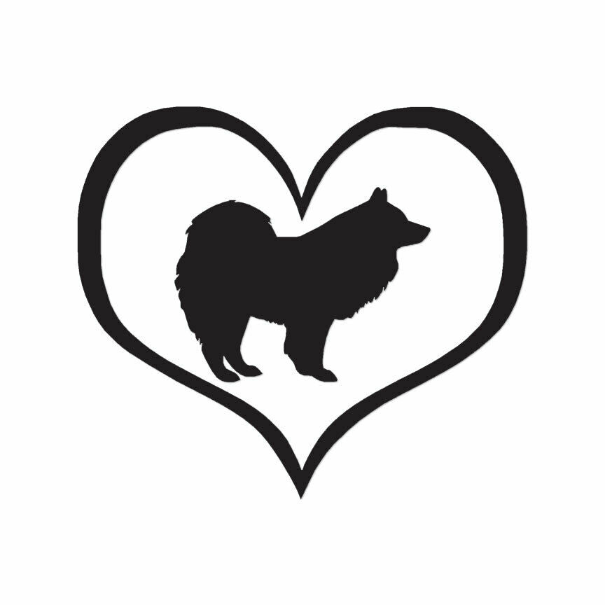 Love Samoyed Dog Heart Decal Sticker