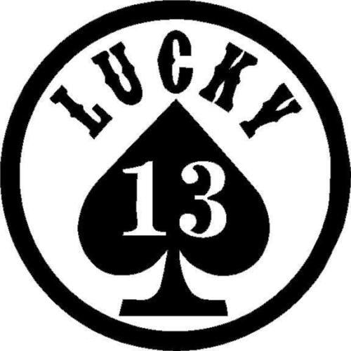 Lucky Number 13 vinyl decal sticker saying funny Gambling Vegas spade
