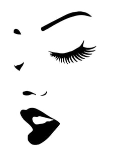 Makeup VINYL DECAL fashion beauty lipstick eyelashes STICKER model magazine