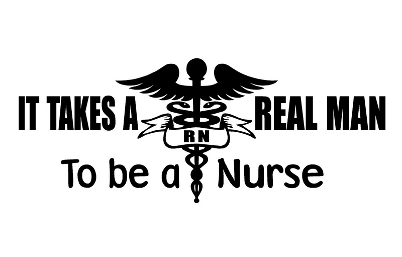 Male Nurse Decal It Takes A Real Man RN car truck vinyl hospital sticker graphic