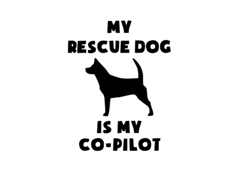 My Rescue Dog Is My Co Pilot Dog Decal Sticker