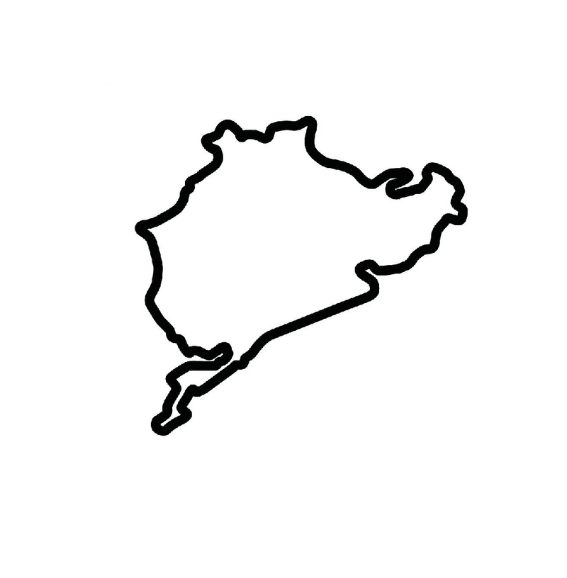 Nurburgring Full Circuit Decal Race Track Decals Outline Sticker Helmet Car