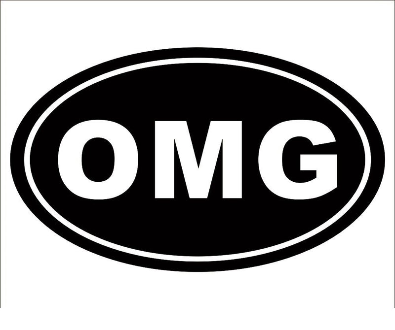 OMG Large Vinyl Decal Sticker Oh My God Euro Oval