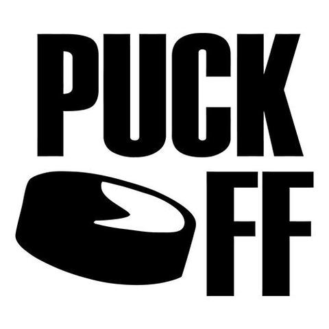 PUCK OFF Hockey Puck Off Decal