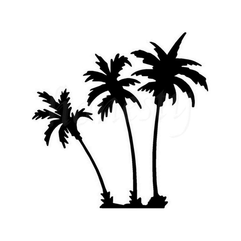 Palm Trees Window Glass Wall Sticker Laptop Truck Vinyl Black Decal Sticker Gift