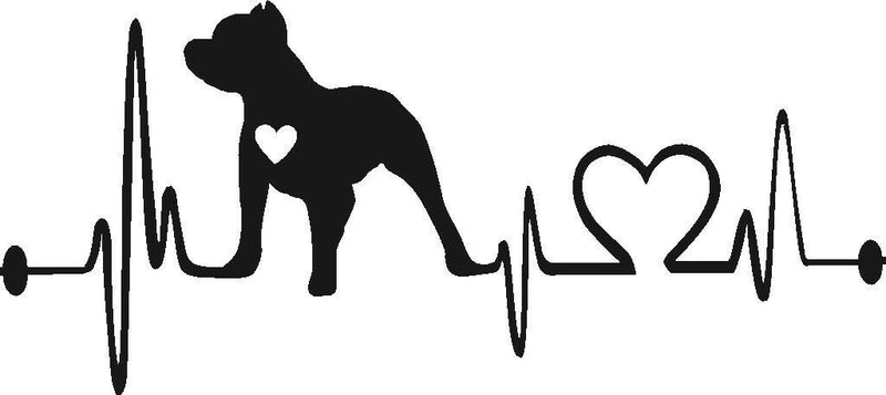 Pitbull Heartbeat lifeline vinyl decal sticker (pitty dog)