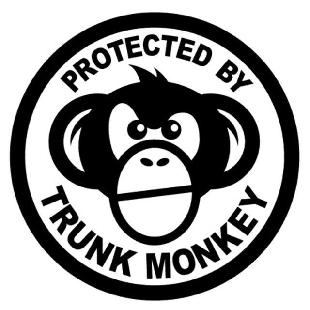 Protected By Trunk Monkey Vinyl Decal Sticker Button Funny Meme Jdm Car