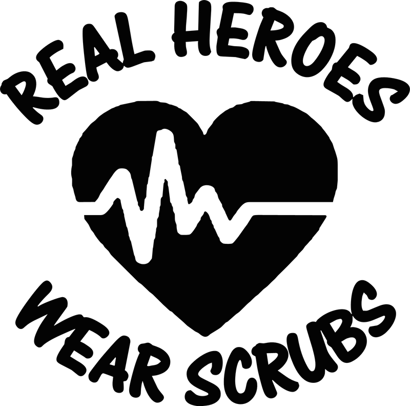 Real Heroes Wear Scrubs Decal nurse doctor cna aprn medical ER