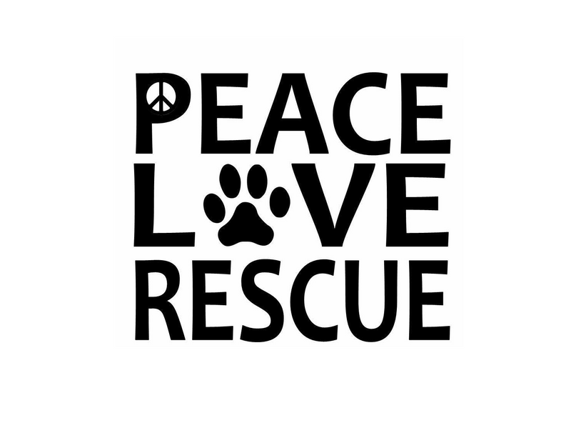 Rescue Peace Love Dog Sticker decal