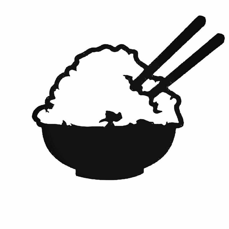 Rice Bowl Funny Decal Cartoon Vinyl Sticker Laptop Car Window