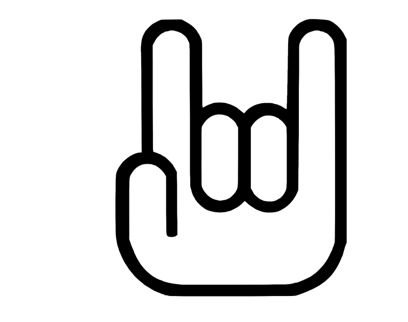 Rock and Roll hand horns Vinyl Decal Sticker euro jdm Car Window drift phone