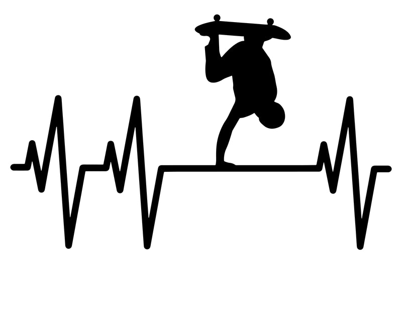 Skating Skateboard Life Heartbeat Sports Vinyl Decal Sticker