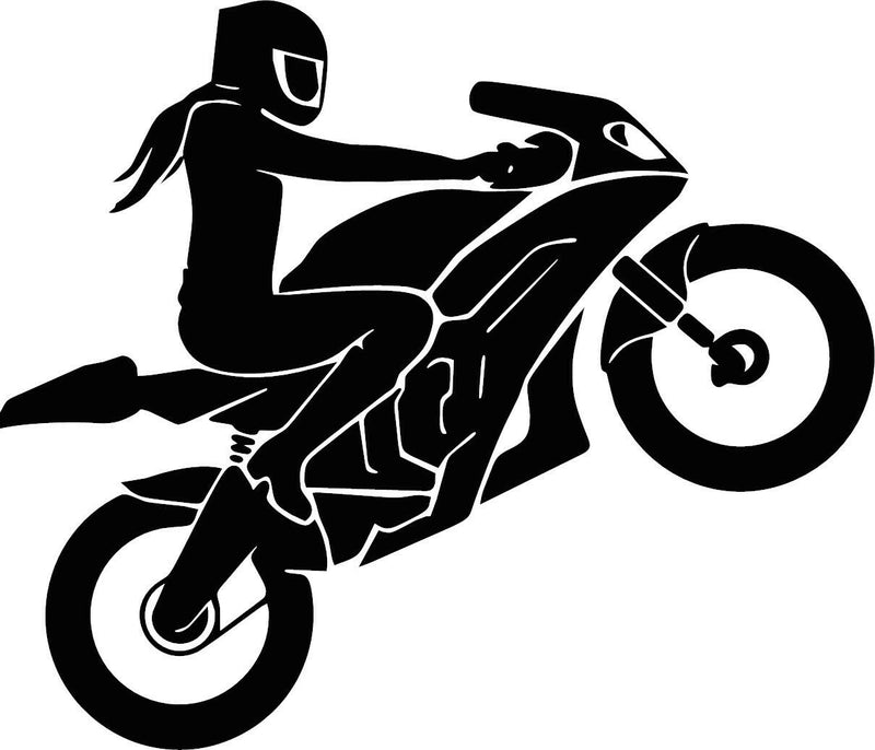 Sportbike Motorcycle female wheelie Vinyl Decal