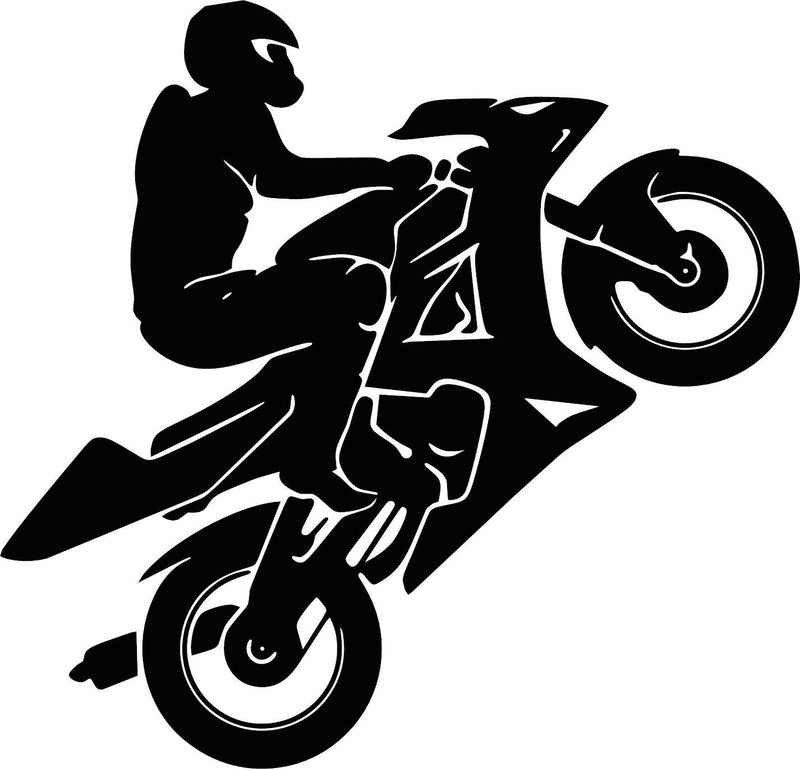Sportbike Motorcycle male wheelie Vinyl Decal Sticker