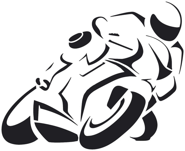 Sportbike rider lean Motorcycle Vinyl Decal sticker – Decals Hut