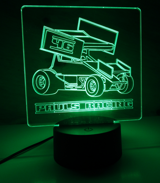 Sprint Racecar Custom Number Custom Name LED LAMP & Remote Control ...
