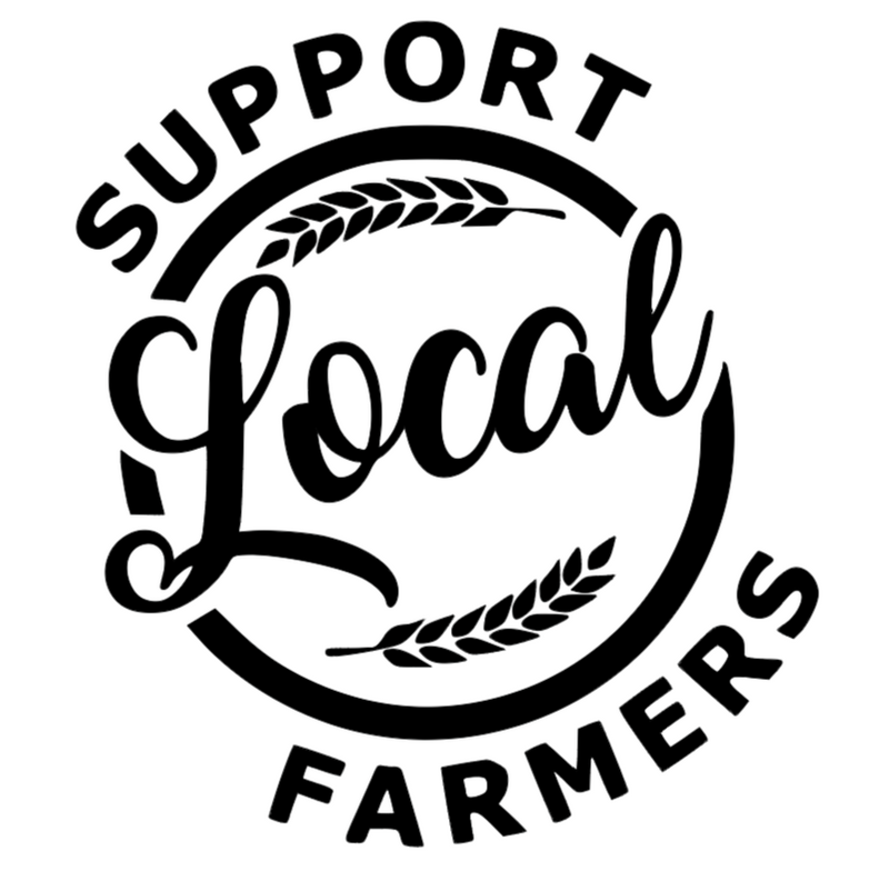 Support Local Farmers Wheat Farm Text Round Farming Vinyl Decal Sticker