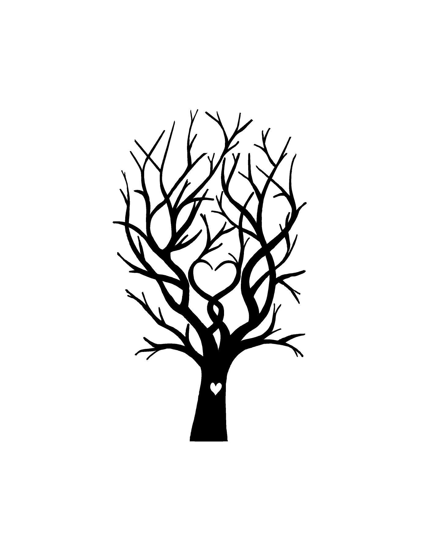 Tree with Hearts Decal Tree decal Tree vinyl decal Fairy light Bottle decal Wine bottle decal Craft Decals Bare Branches Tree