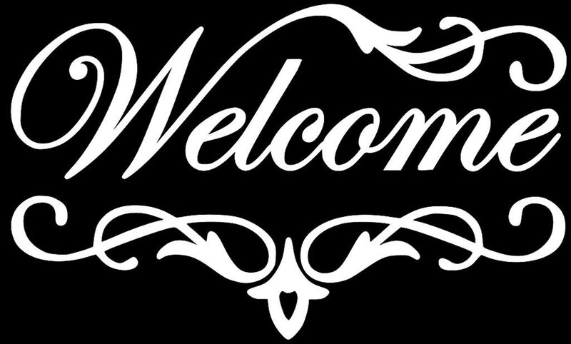 Welcome Front Door Entryway Sign Decal Sticker Home  Wall Lettering