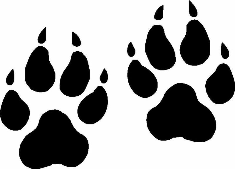 Wolf Paw Prints Vinyl Decal animal outdoor hunting hiking camping