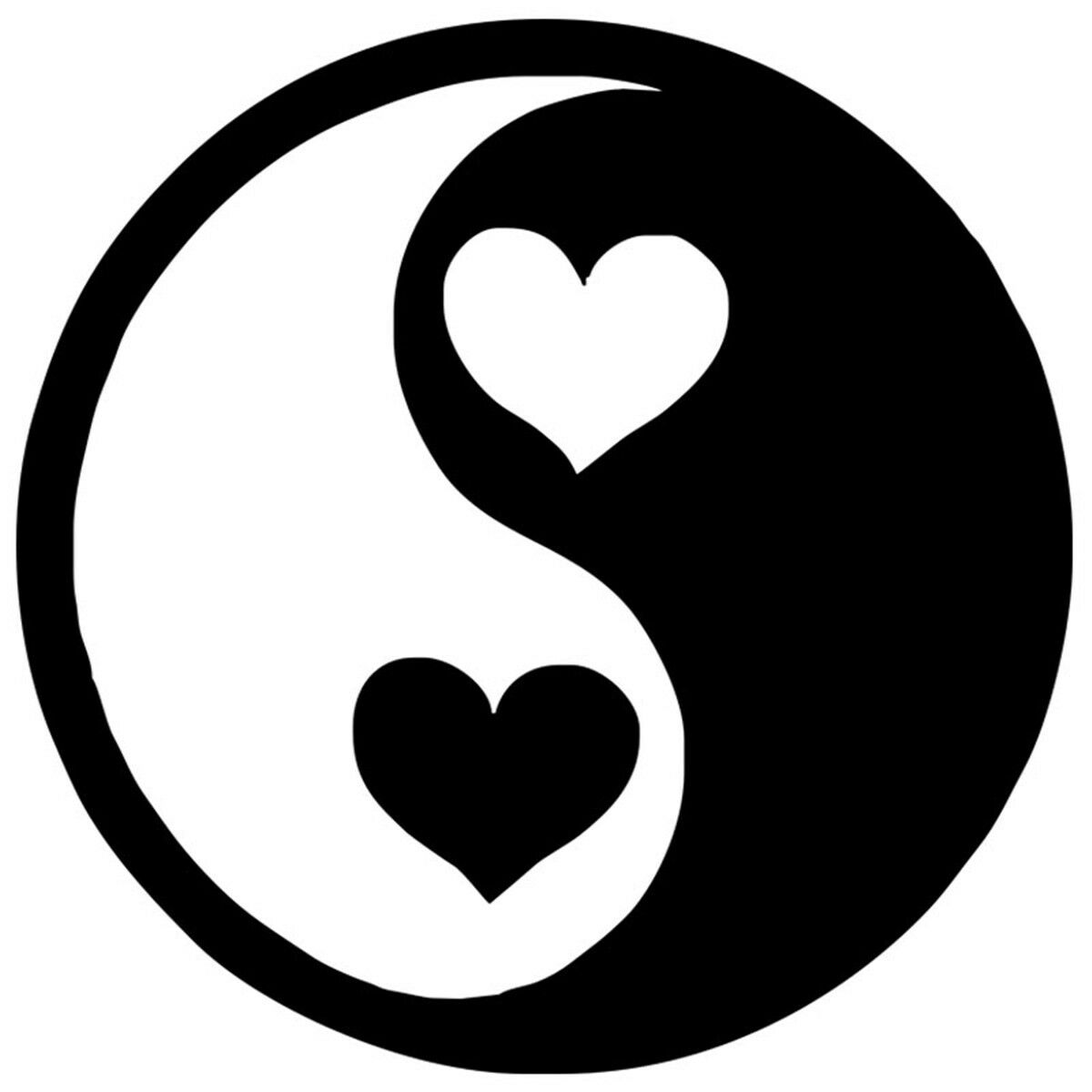 Yin Yang love Heart