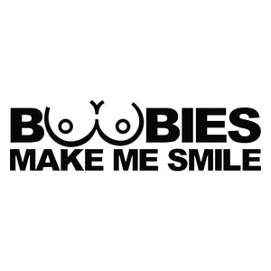boobies make me smile decal sticker