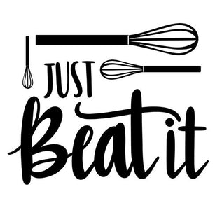 Just Beat It Text wall art pastry chef sticker kitchen culinary Vinyl Decal Sticker